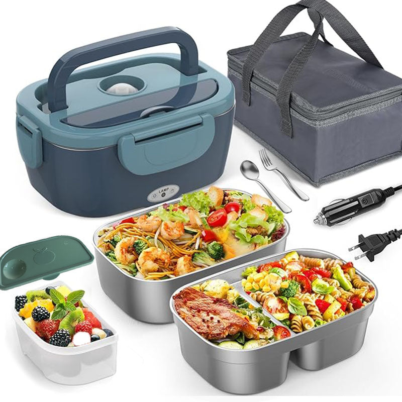 Lunch Box  Portable Food Warmer for Car And Home - Detachable Stainless Steel Trucker Leak-Proof Lunch Warmer Microwaveable 110V/12V/24