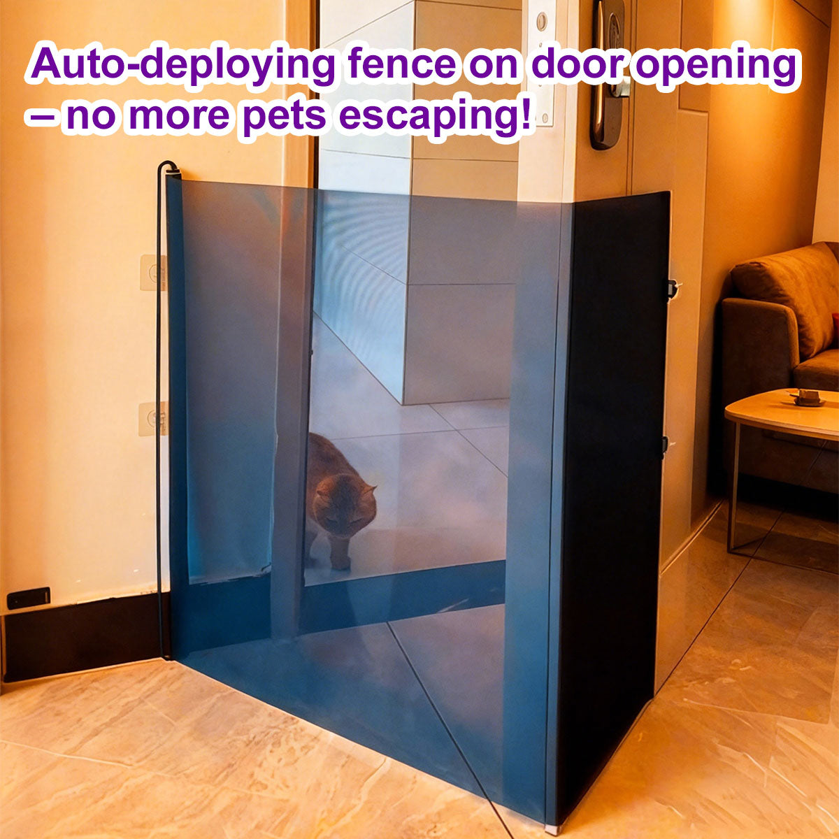 Retractable Pet Safety Gate, Drill-Free Adjustable
