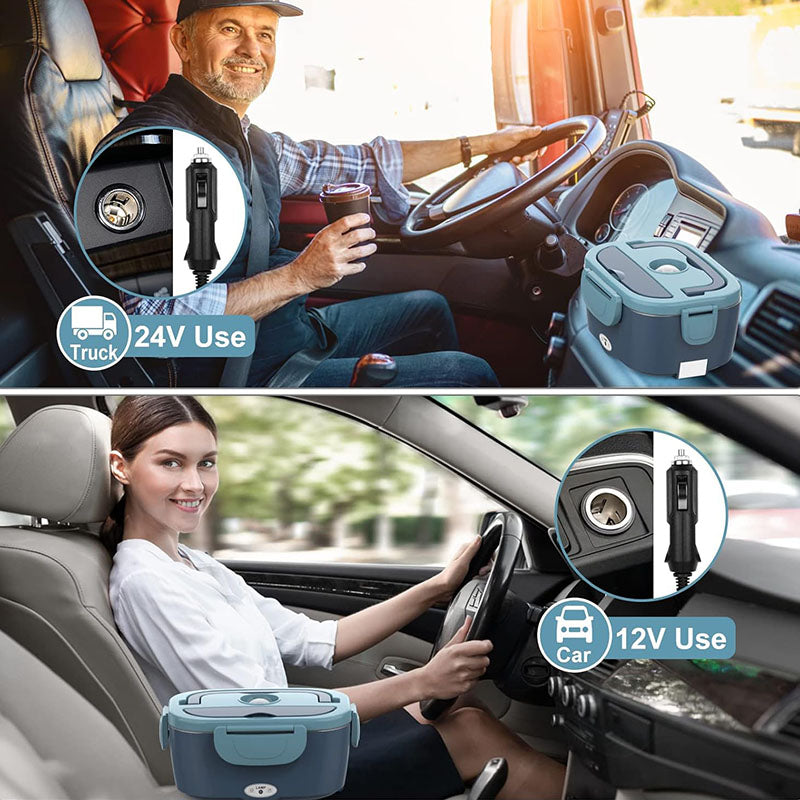 Lunch Box  Portable Food Warmer for Car And Home - Detachable Stainless Steel Trucker Leak-Proof Lunch Warmer Microwaveable 110V/12V/24