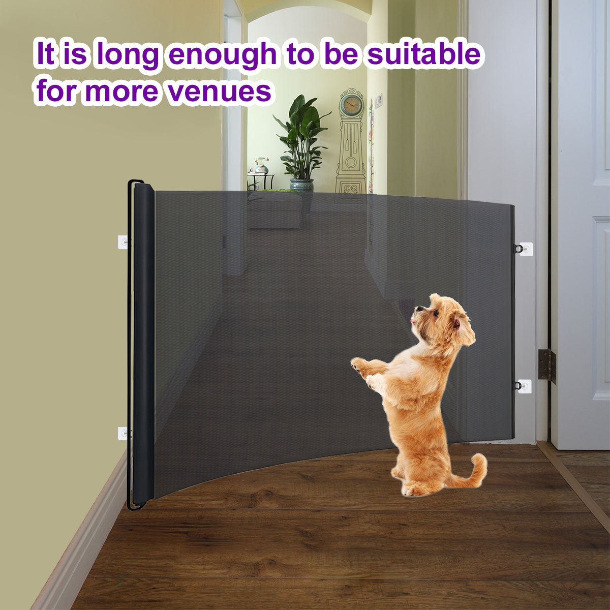 Retractable Pet Safety Gate, Drill-Free Adjustable