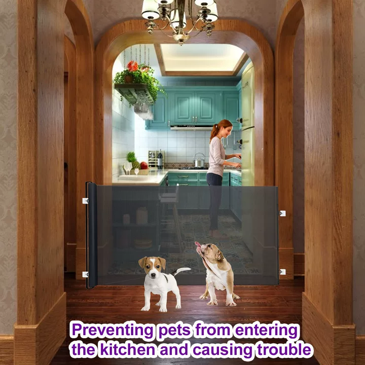 Retractable Pet Safety Gate, Drill-Free Adjustable